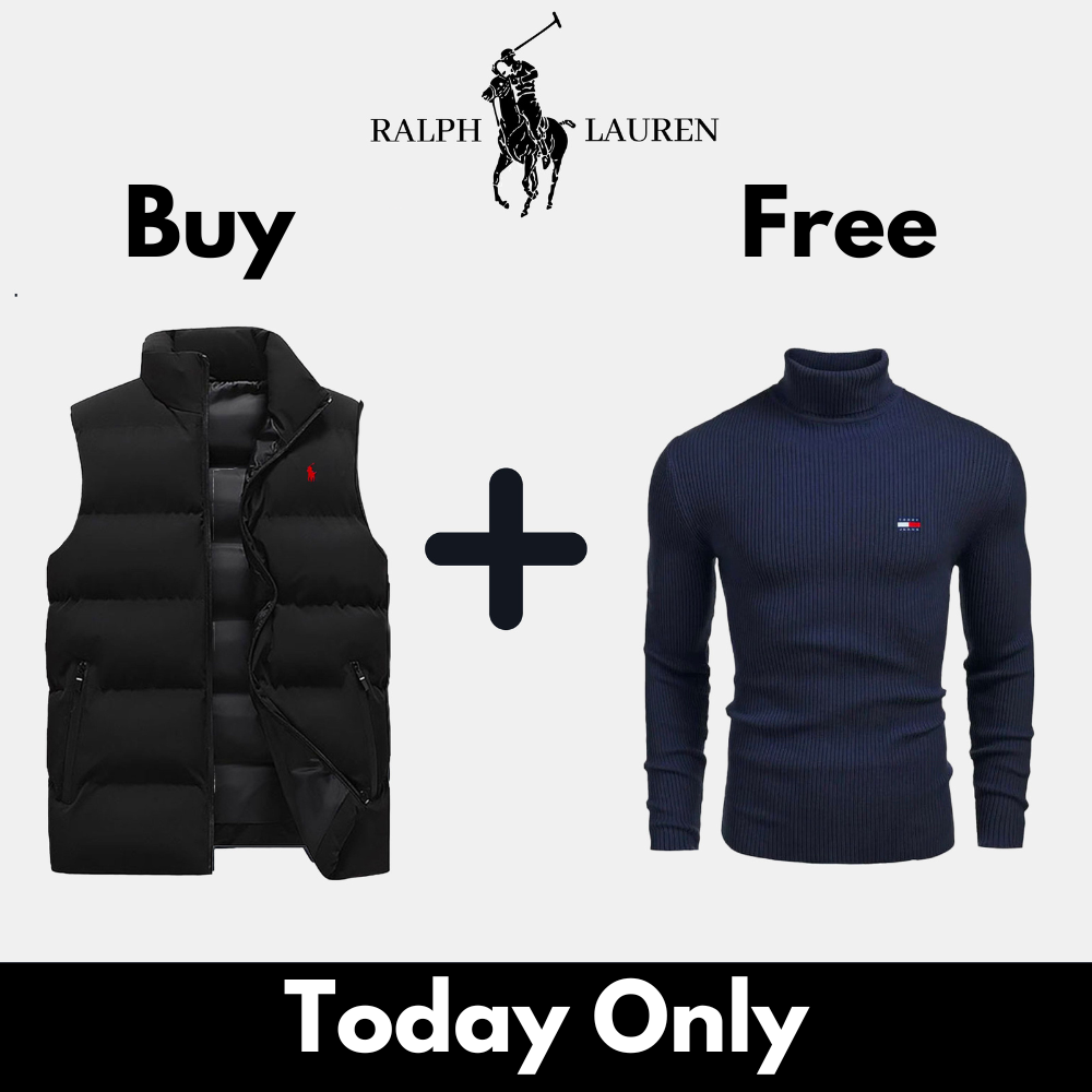 Premium Down Vest + FREE Turtleneck Sweater (CLEARANCE SPECIAL)
